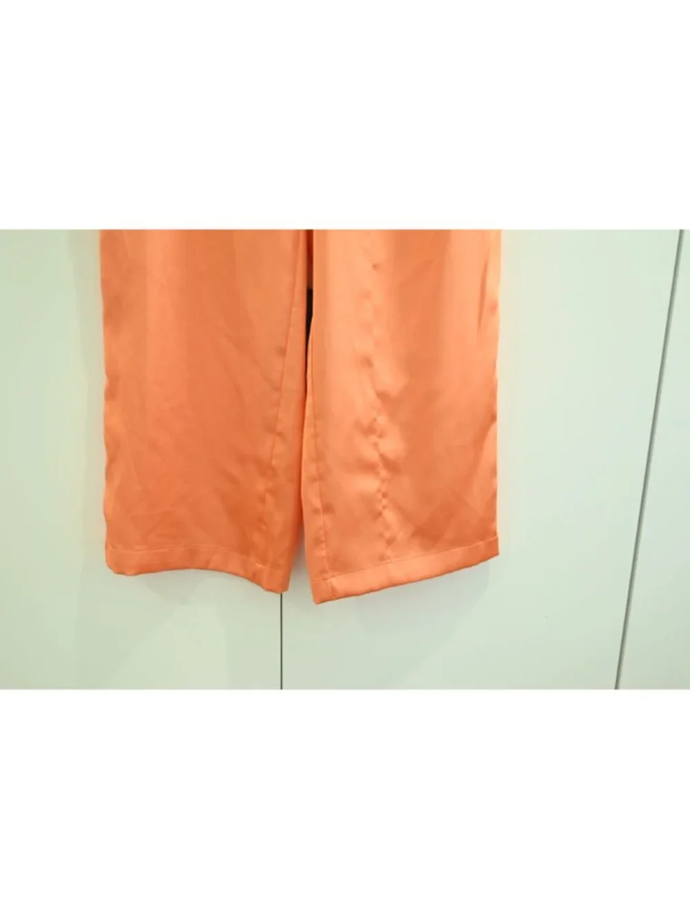 House of Harlow 1960 Satin Wide Leg High Rise Pants Orange Sz S Trousers Glam